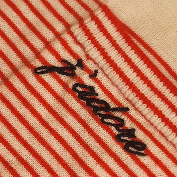 Banana Republic Sweater Women's S Red Striped J'adore Merino Extra Fine Wool - Picture 5 of 13